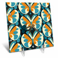 Desk Clock - Mid-Century Modern Butterfly Pattern Craftsman Studios - Mid-Century Modern