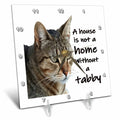 Desk Clock - A House Is Not A Home Without A Tabby Cat Vector Art - Fun Cat Quote