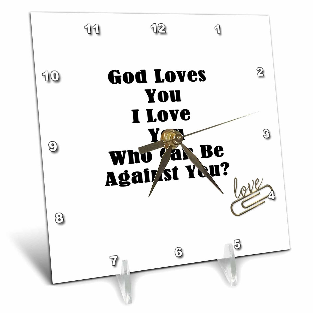 Desk Clock - God Loves Us All great reminder Religious