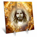 Desk Clock - Jesus Christ in spiritual background Religious