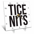 Desk Clock - TICE NITS BW Word Scramble