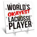 Desk Clock - Worlds Okayest Lacrosse Player