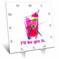 Desk Clock - I Will Be Gin It Fun Shakespeare Quote Vector Art - Gin Lover Humor
