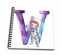 3dRose Anne Marie Baugh - Monograms - Cute Astronaut Monogram Initial W - Drawing Books (db-382460)