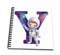 3dRose Anne Marie Baugh - Monograms - Cute Astronaut Monogram Initial Y - Drawing Books (db-382461)
