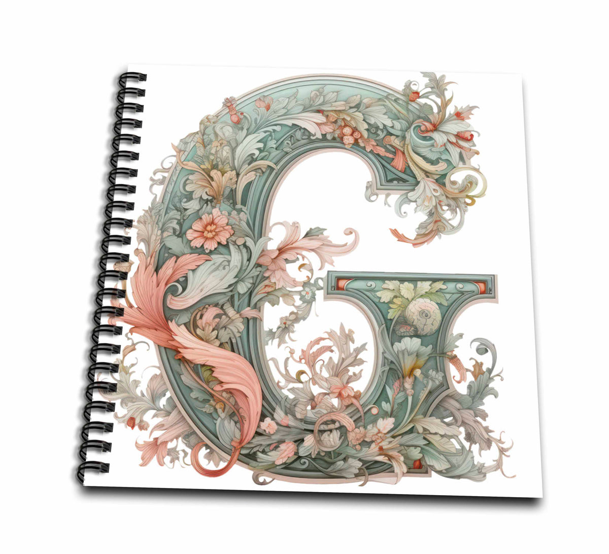 3dRose Fancy Floral Flourish Monogram Initial G - Drawing Books (db-382468)
