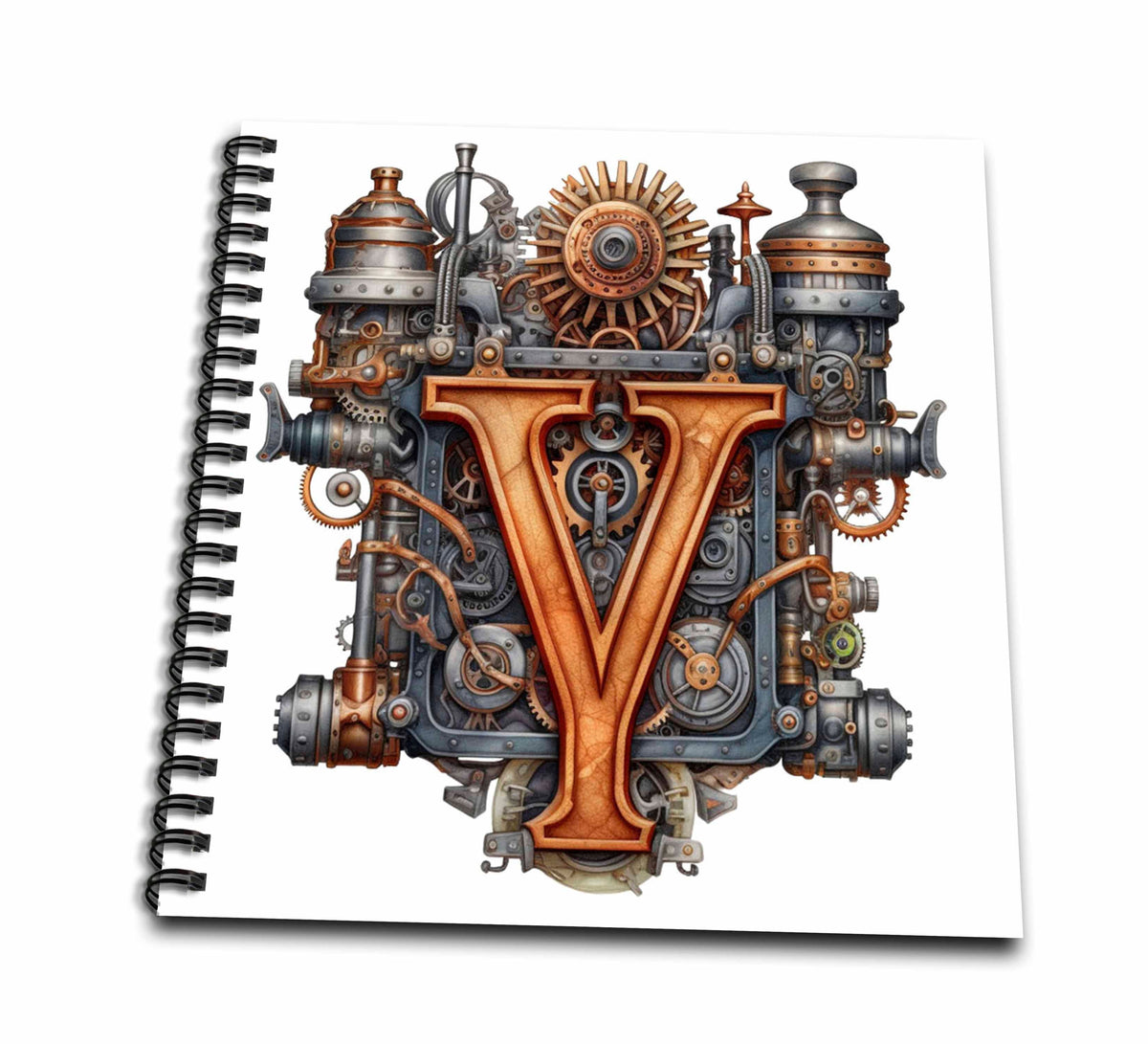 3dRose Anne Marie Baugh - Monograms - Steampunk Monogram Initial Y - Drawing Books (db-382521)