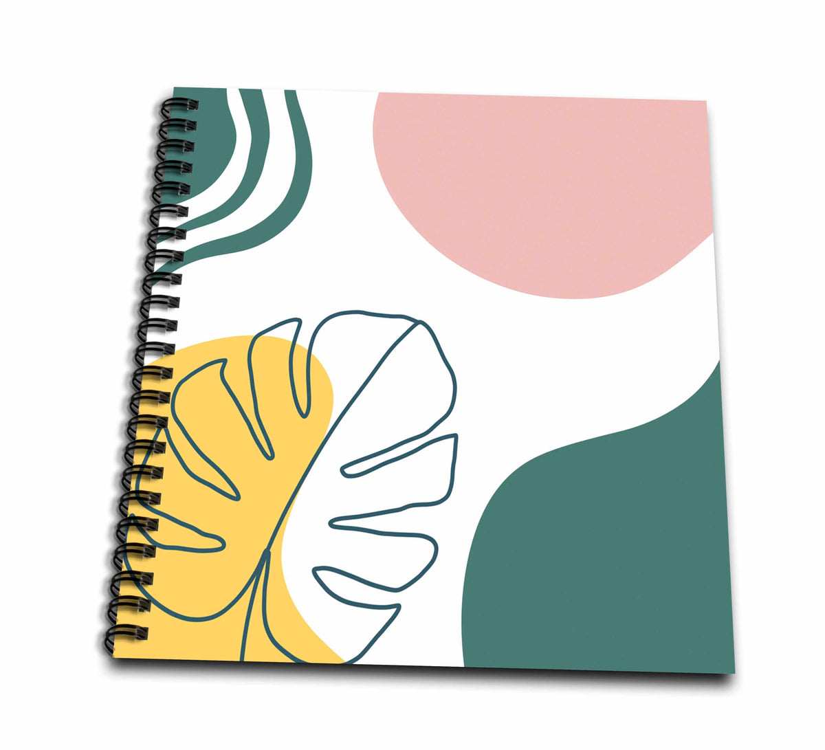 3dRose Modern Tropical Leaf and Shapes Background - Drawing Books (db-382831)