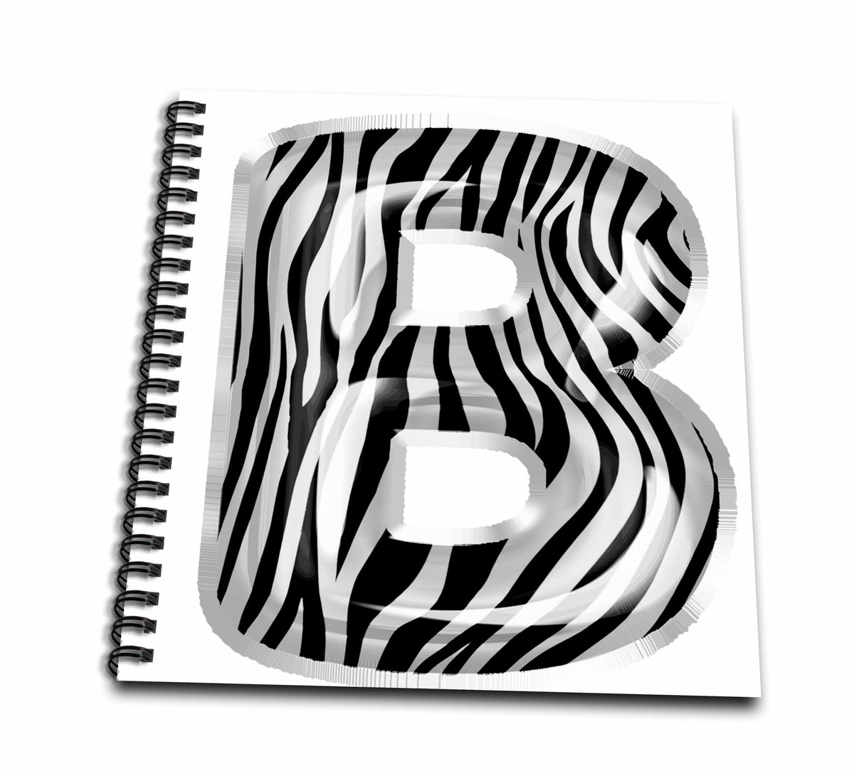 3dRose Zebra Patterned Image of Balloon Monogram B - Drawing Books (db-383108)