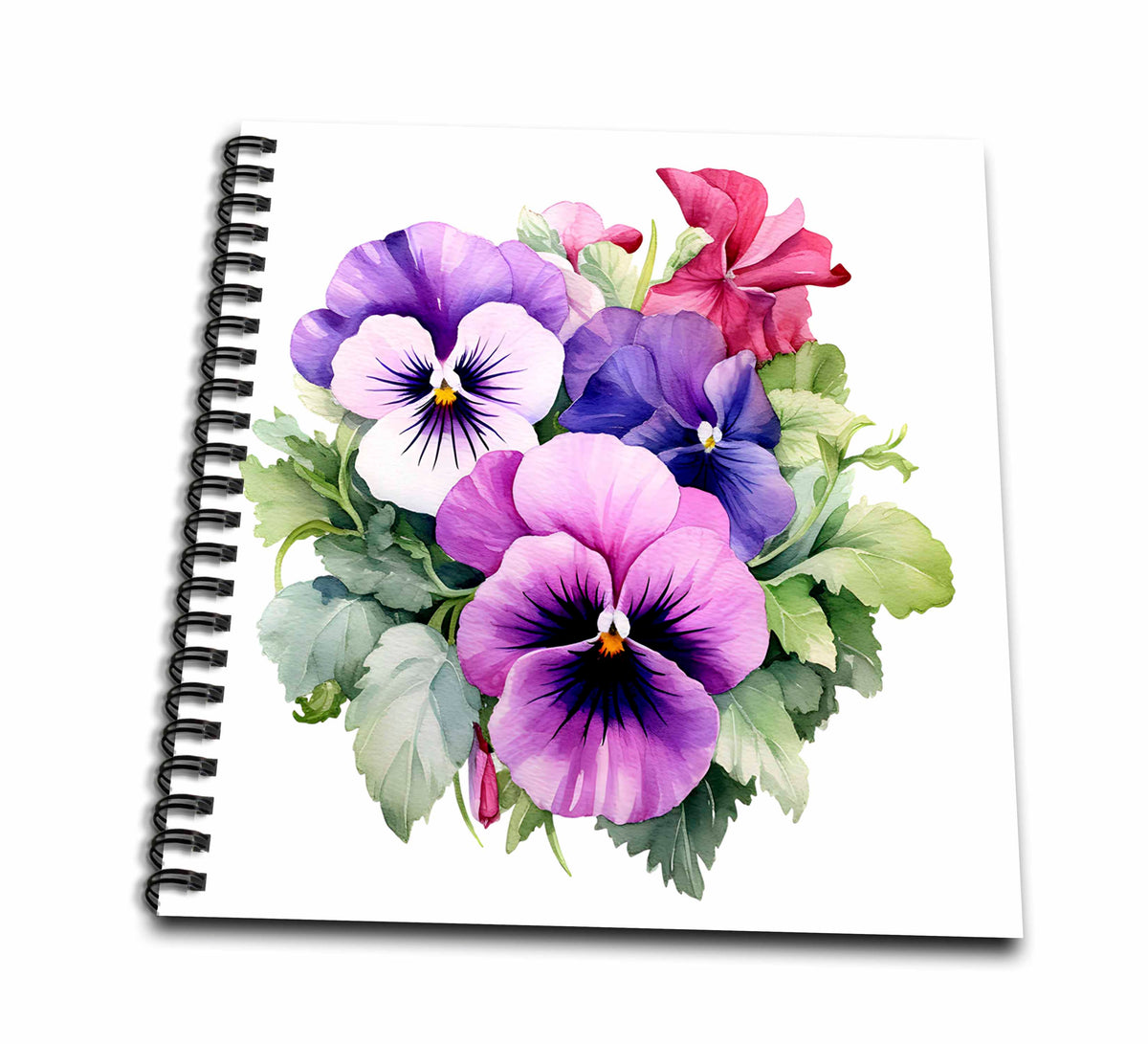3dRose Pretty Pansy Flower Illustration - Drawing Books (db-383619)
