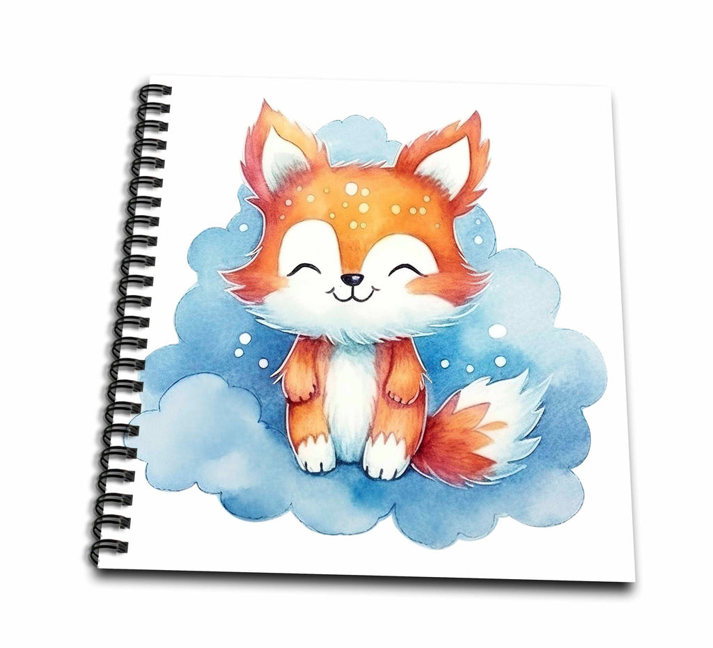 3dRose Cute Smiling Fox On A Cloud Illustration - Drawing Books (db-383664)