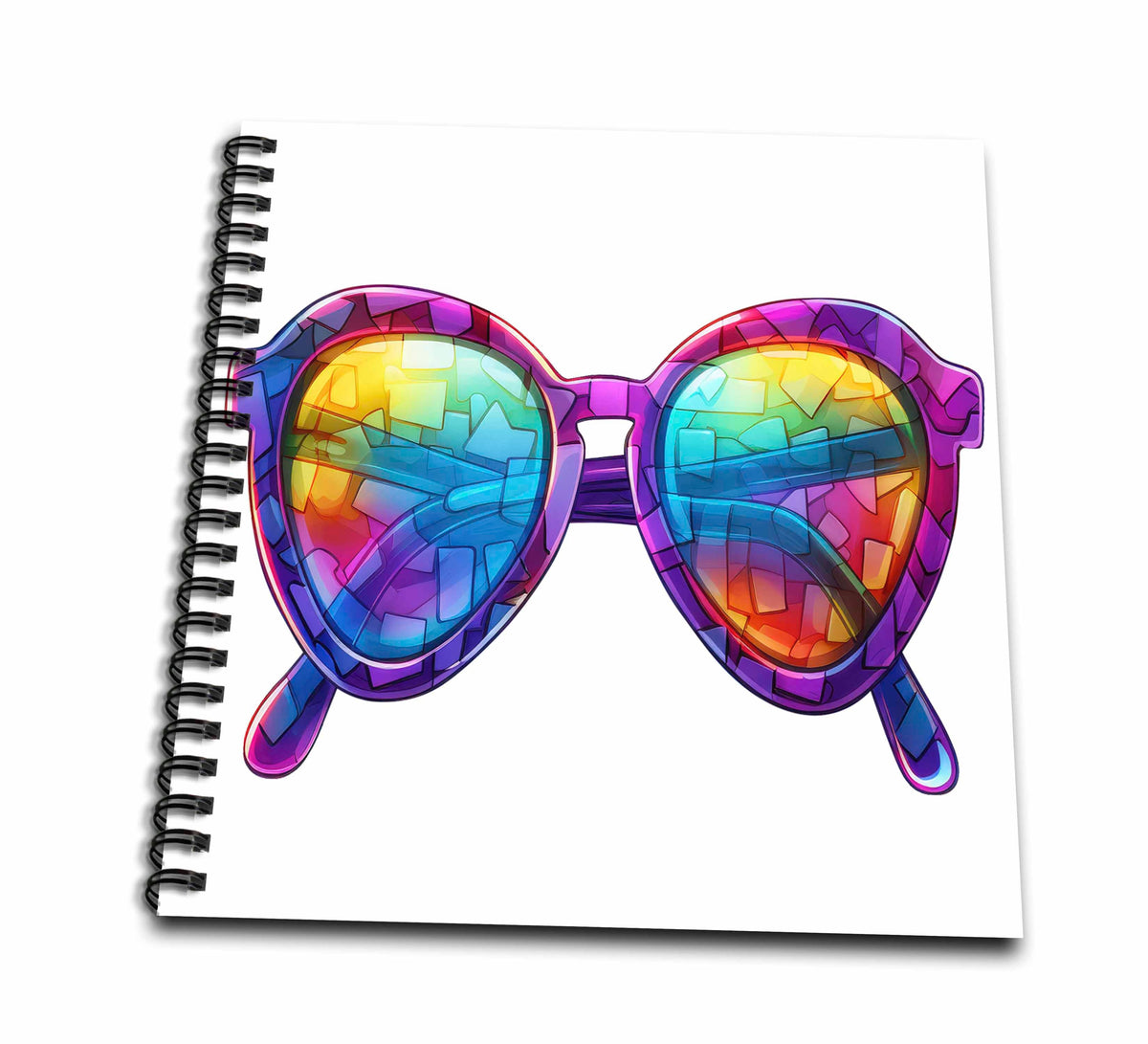 3dRose Cute Psychedelic Sunglasses Illustration - Drawing Books (db-383666)