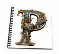 3dRose Steampunk Image of Metal Monogram Initial P - Drawing Books (db-383801)