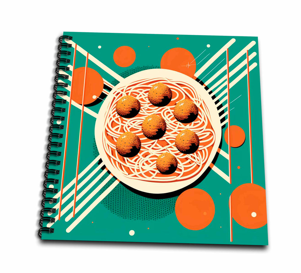 3dRose Mid-Century Modern Spaghetti Plate. - Drawing Books (db-383881)
