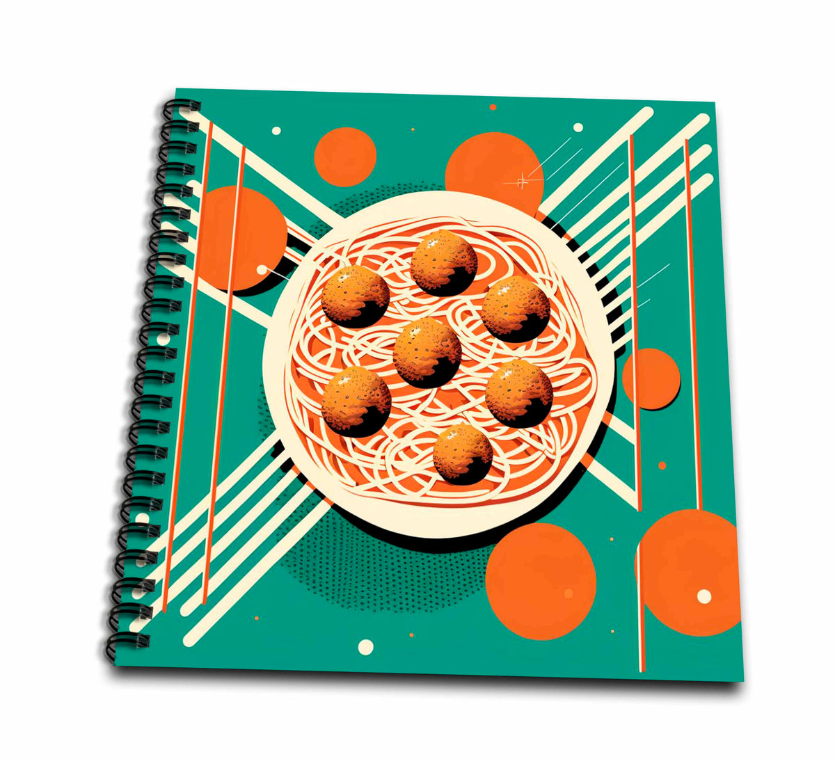 3dRose Mid-Century Modern Spaghetti Plate. - Drawing Books (db-383881)