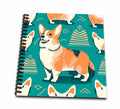 3dRose Mid-Century Modern Corgi - Drawing Books (db-383884)