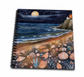 3dRose Seashell Beach Night Scene Background - Drawing Books (db-384183)