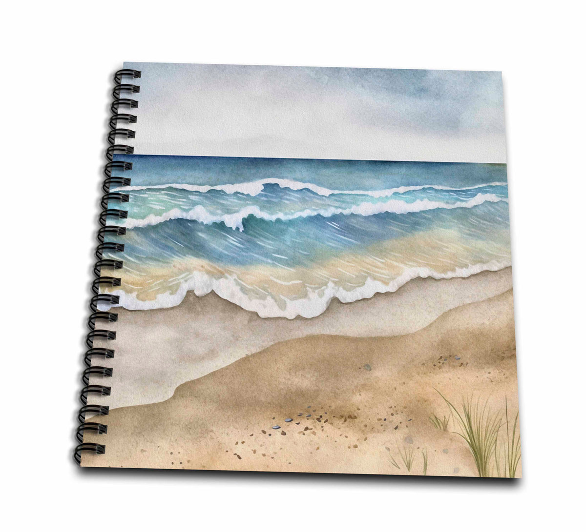 3dRose Pretty Ocean Waves Beach Scene Background - Drawing Books (db-384184)