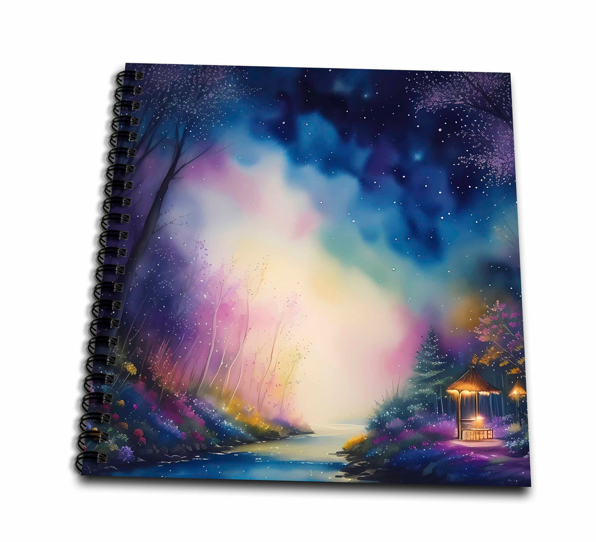 3dRose Fantasy River Night Scene Background - Drawing Books (db-384195)