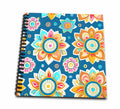 3dRose Bright and Colorful Boho Flower Background - Drawing Books (db-384199)
