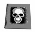 3dRose Vector Skull Cranium with Grungy Geometric Background - Drawing Books (db-384907)