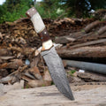 Custom handmade Damascus steel hunting knife