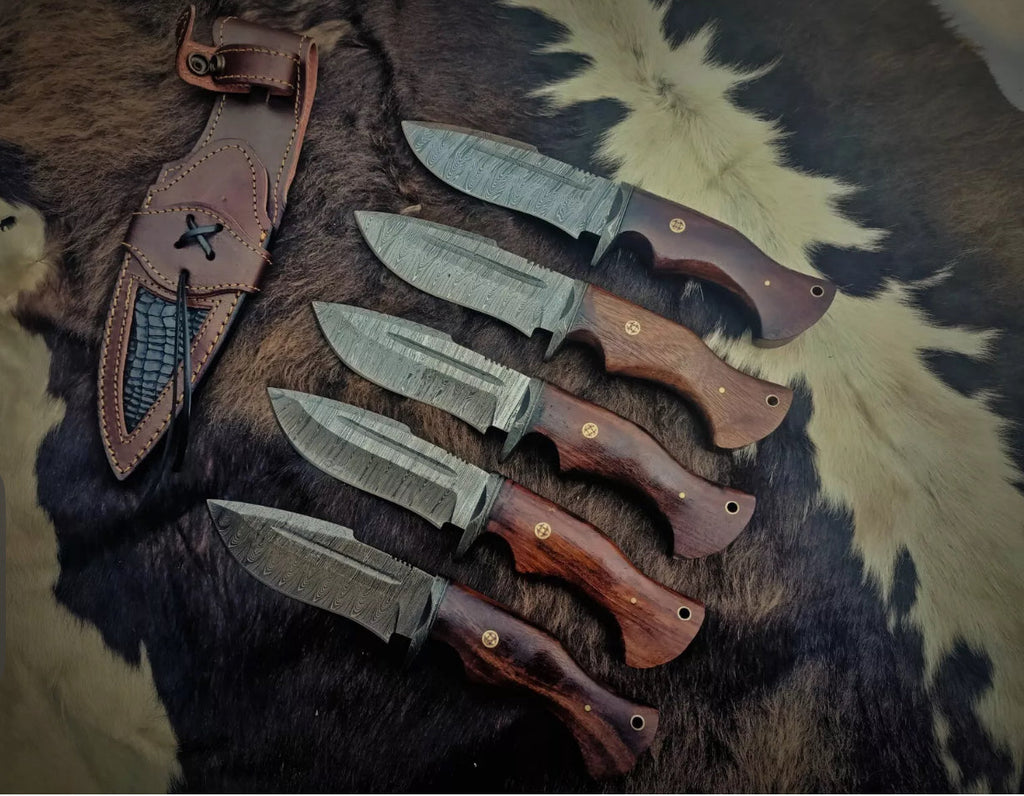 KNIVES WITH Leather SHEATH, Camping knife, EDC knife