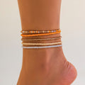 Melad color summer beach rice bead ankle chain Anklet multi-layer stacking versatile ankle chain
