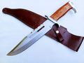 Premium Custom Handmade J2 Steel Bowie Knife – 15" Pakka Wood Handle with Steel Guard & Leather Sheath