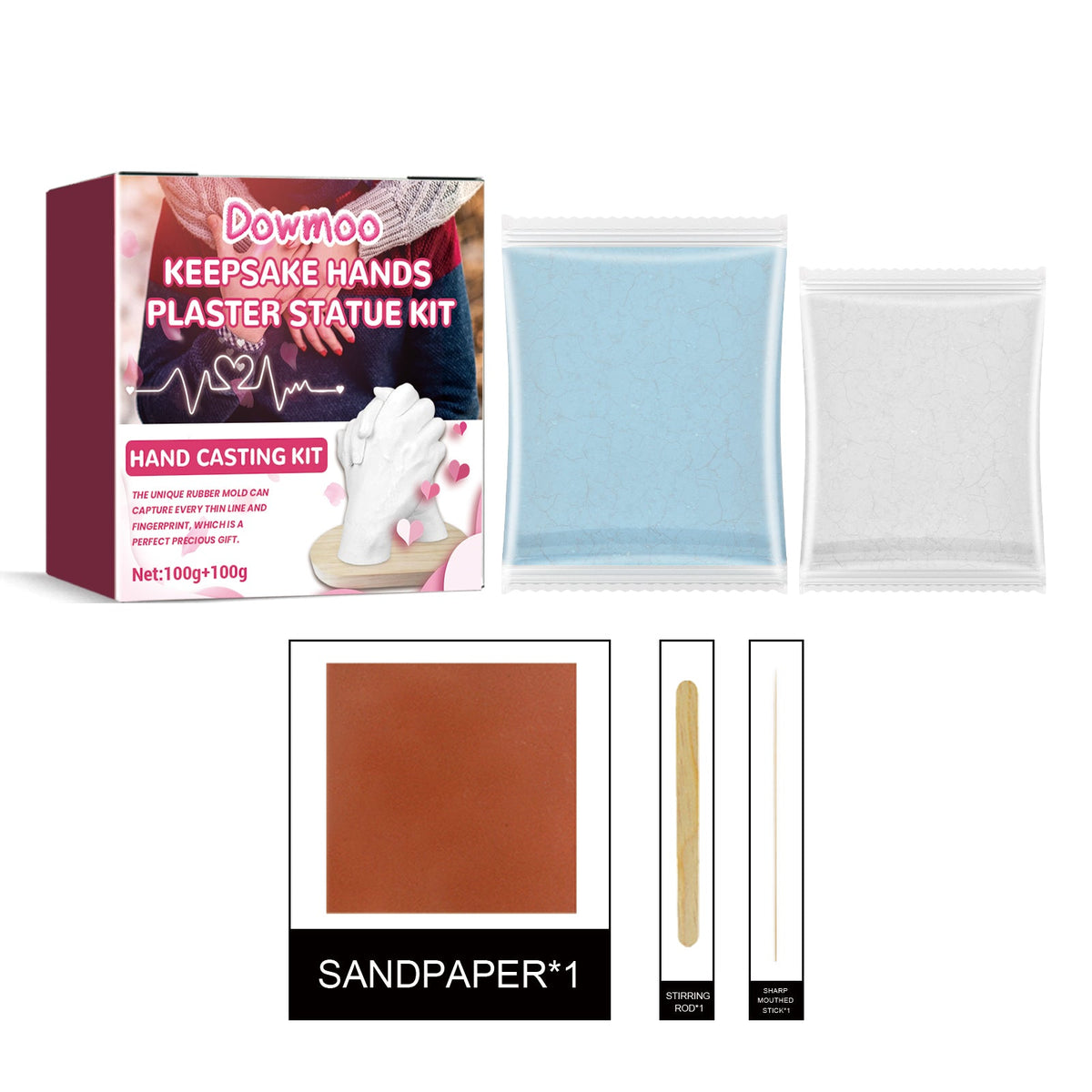 Hand Casting Kit, Three-Dimensional Hand Model Plaster Clone Model Homemade Commemorative Gift Crafts