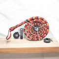 Handmade Red, Black & Orange Leather Bullwhip – Premium (4ft–16ft)