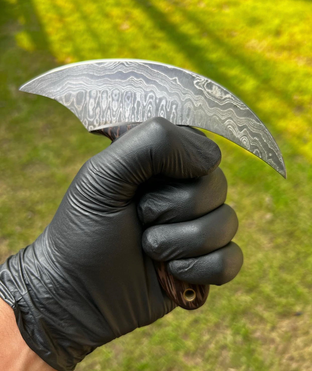 Handmade Damascus Ulu Knife