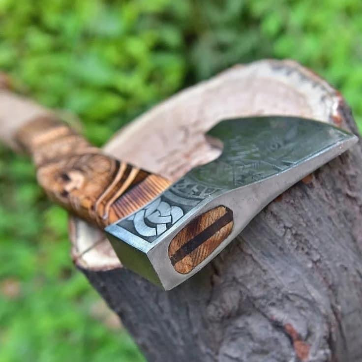Handmade Viking Axe Hatchet, Hand Forged Wood Splitting Axe