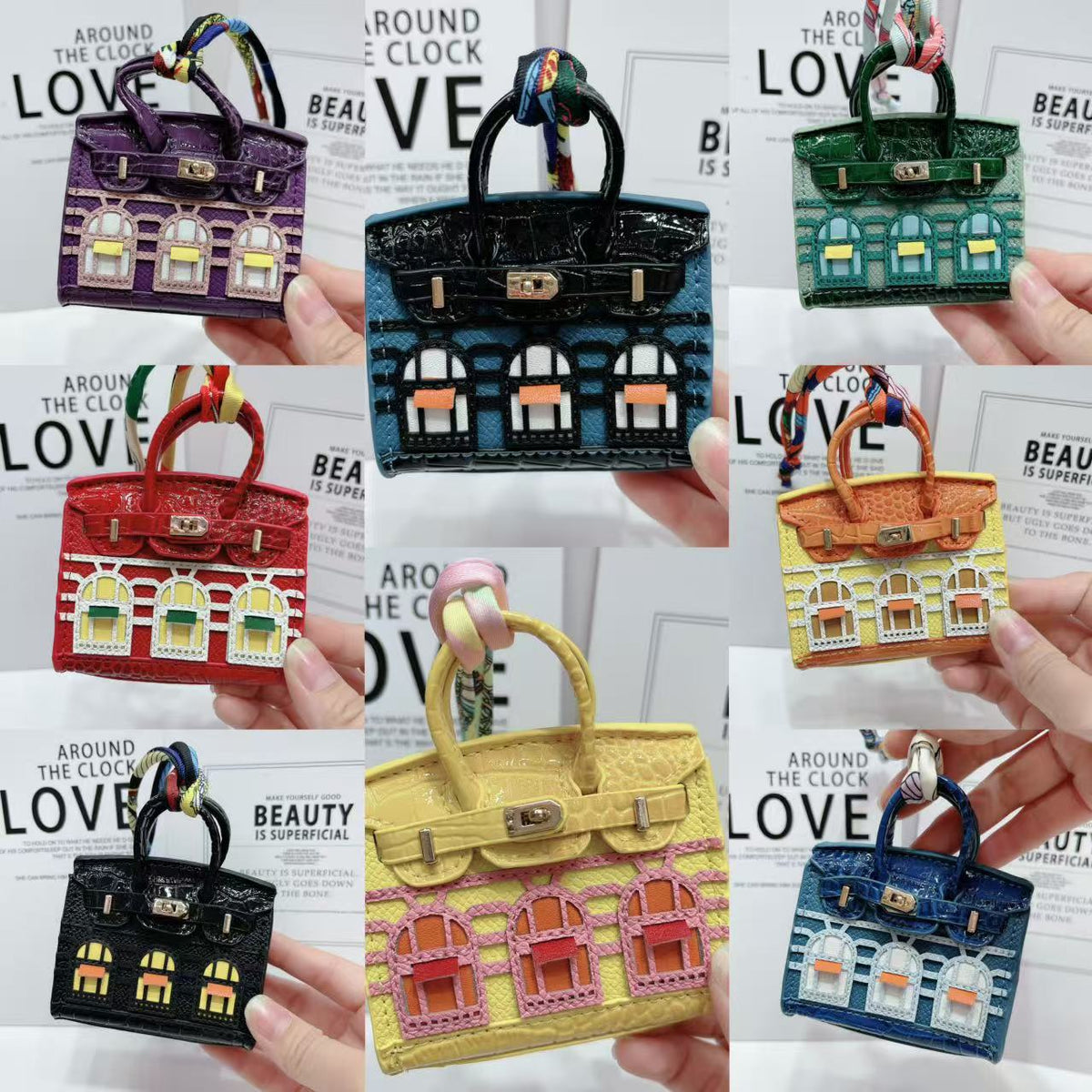 Small house bag mini window pendant headphone bag lipstick car key backpack backpack decoration