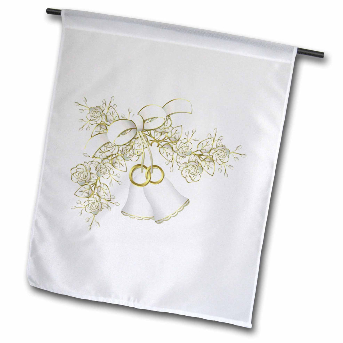 3dRose TNMGraphics Weddings - Wedding Bells and Flowers - Flags (fl_124264)