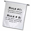 3dRose EvaDane - Funny Quotes - Boat Captain Rules - Flags (fl_159650)