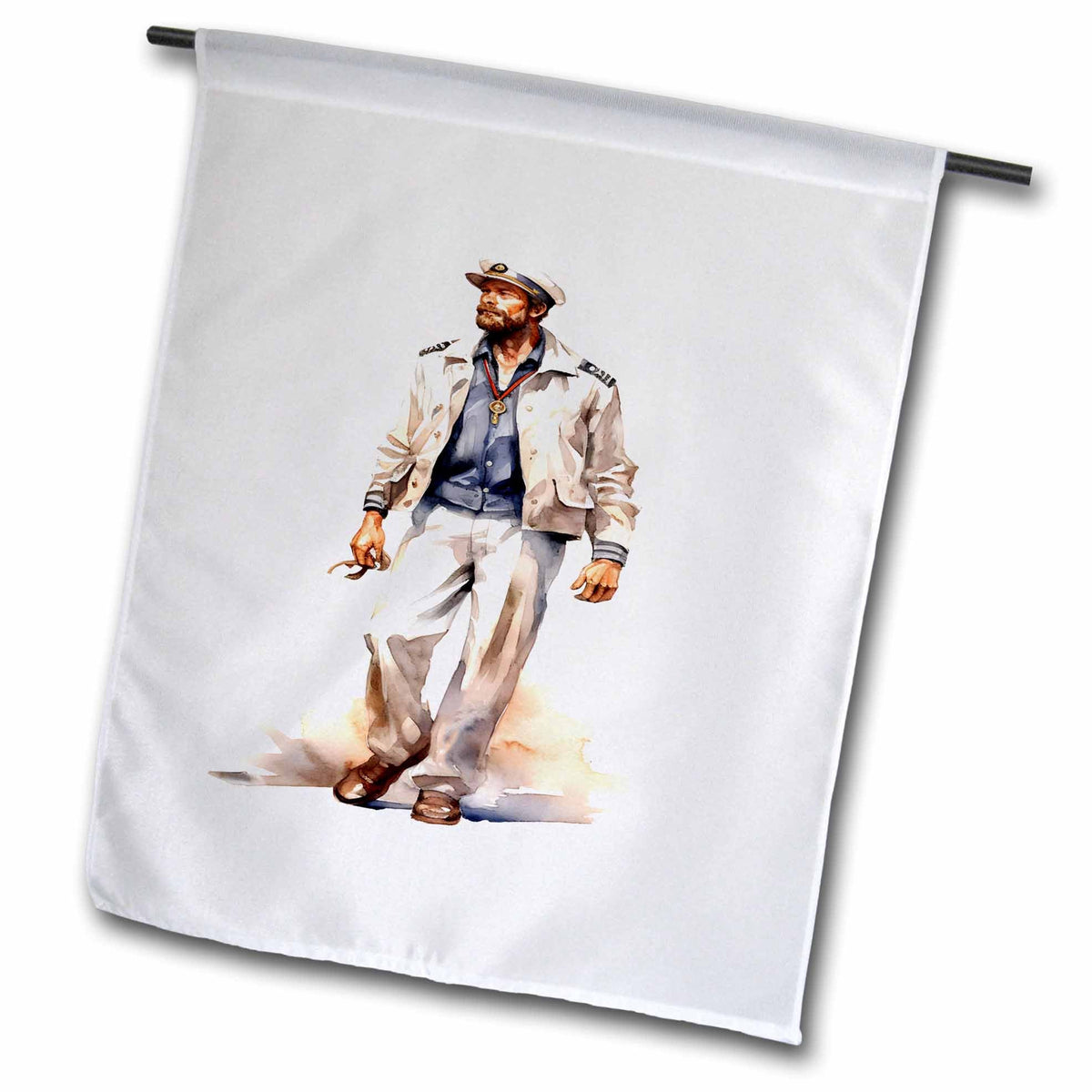 3dRose Nautical Image of Watercolor Man Illustration - Flags (fl-383609)