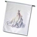 3dRose Glamourous White Wedding Gown Illustration - Flags (fl-383653)