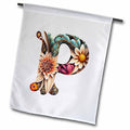 3dRose Anne Marie Baugh - Monograms - Boho Floral Monogram Initial P - Flags (fl-383741)