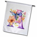 3dRose Pretty Pastel Floral Insect Monogram Initial A - Flags (fl-383749)