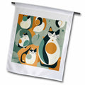 3dRose Ford Craftsman Studios - Mid-Century Modern - Mid-Century Modern Cats - Flags (fl-383883)