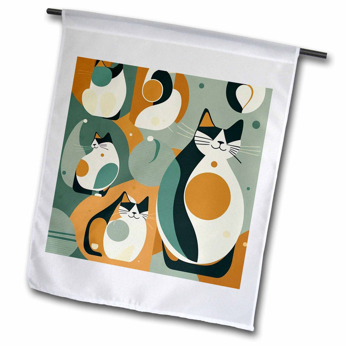 3dRose Ford Craftsman Studios - Mid-Century Modern - Mid-Century Modern Cats - Flags (fl-383883)