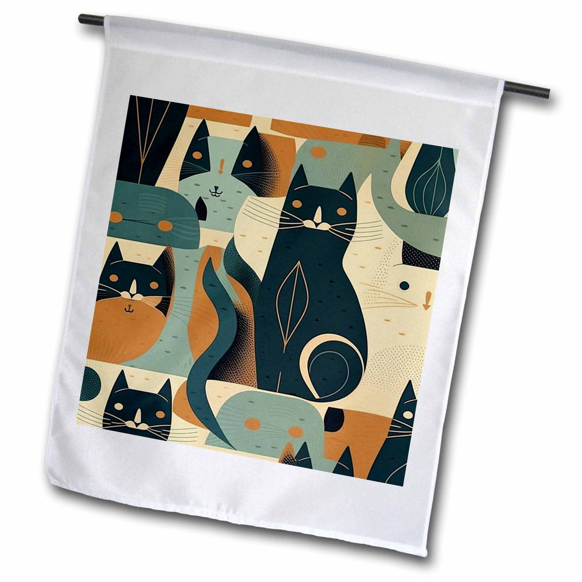 3dRose Sleek lines meet purr-fect form in this artwork - Flags (fl-383896)