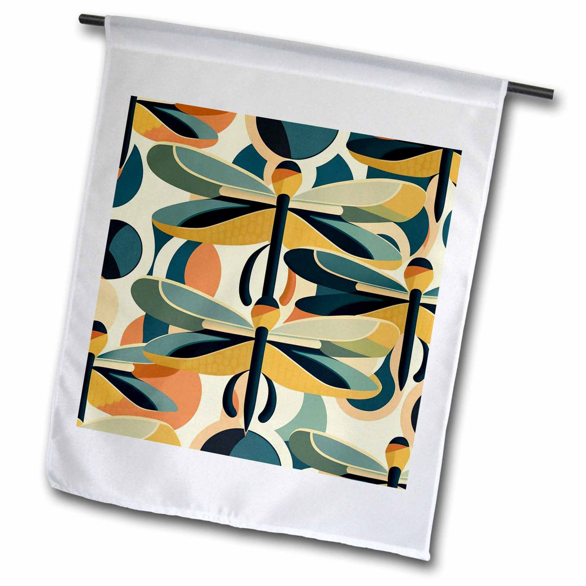 3dRose Vintage aesthetics underpin these stylized dragonflies - Flags (fl-383917)