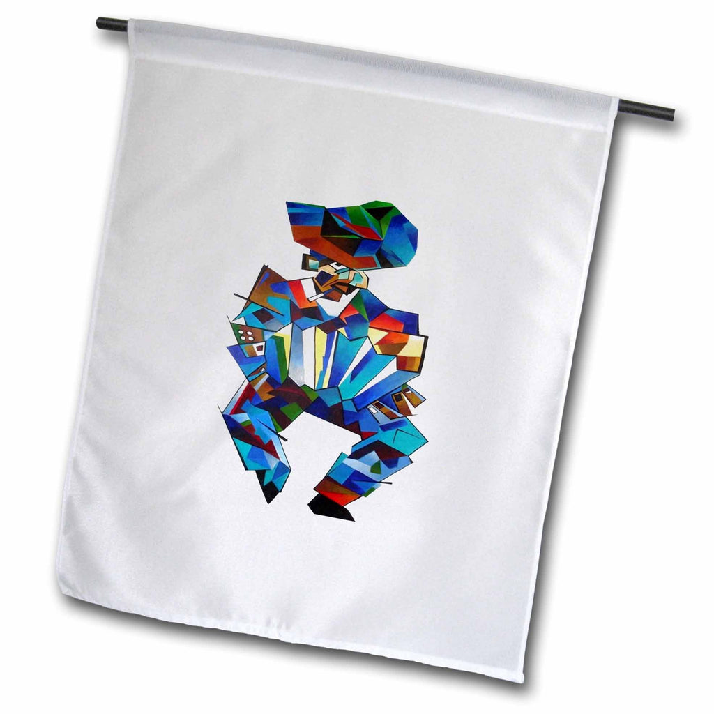 3dRose Accordion Player Isolated Geometric Abstract Style Art - Flags (fl-383987)