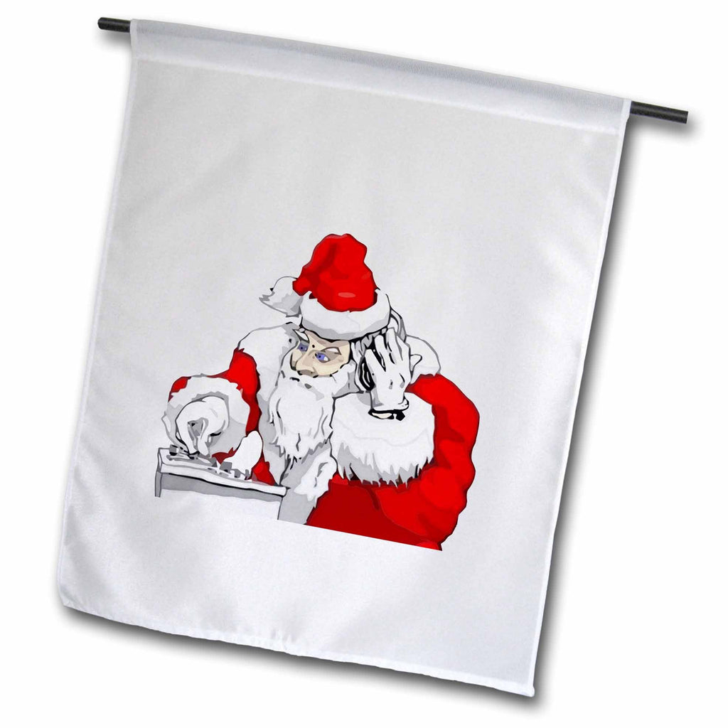 3dRose Merry Christmas DeeJay Santa Nonstop Remix - Flags (fl-384641)