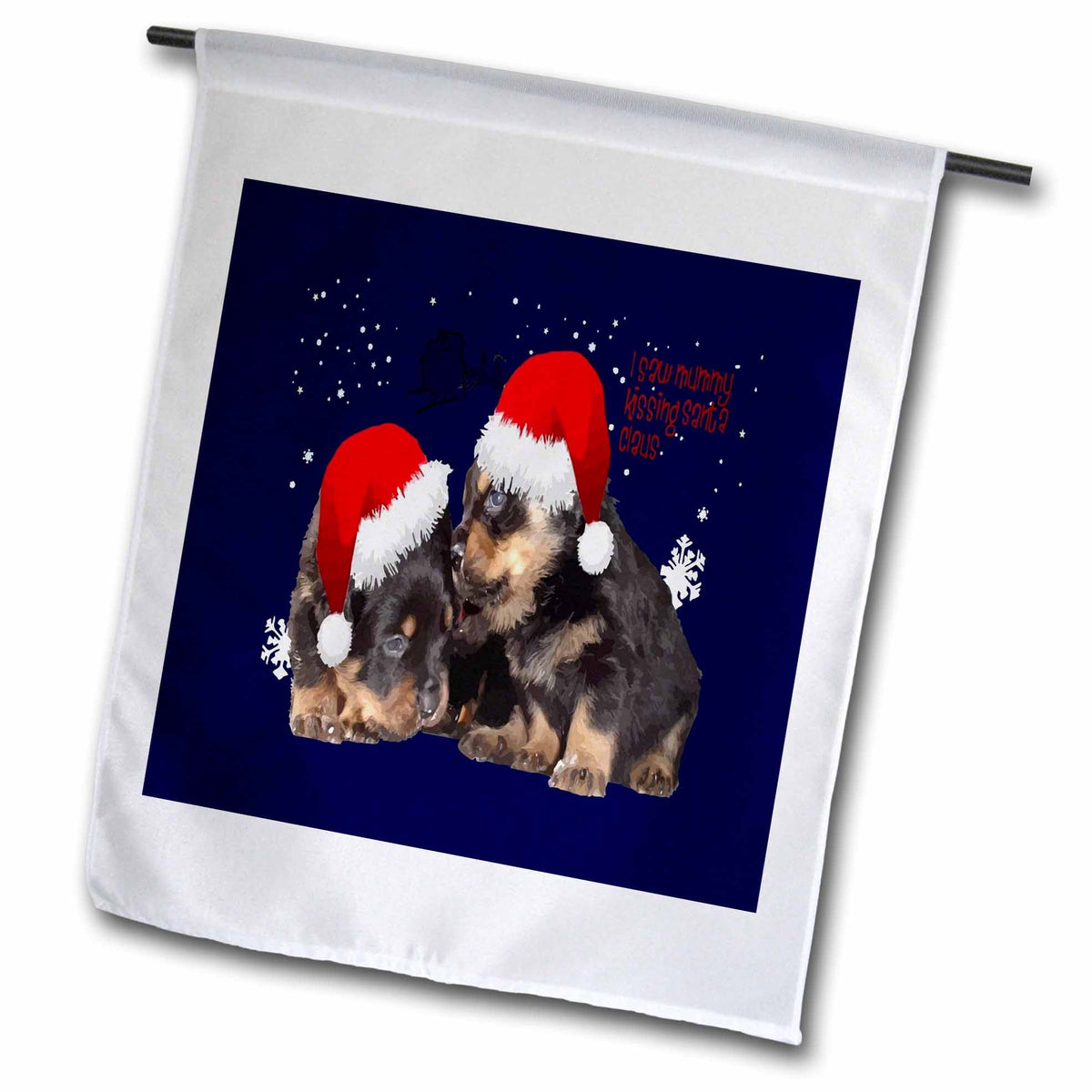 3dRose Holiday Ready Rottweilers A Puppy First Christmas - Flags (fl-384648)