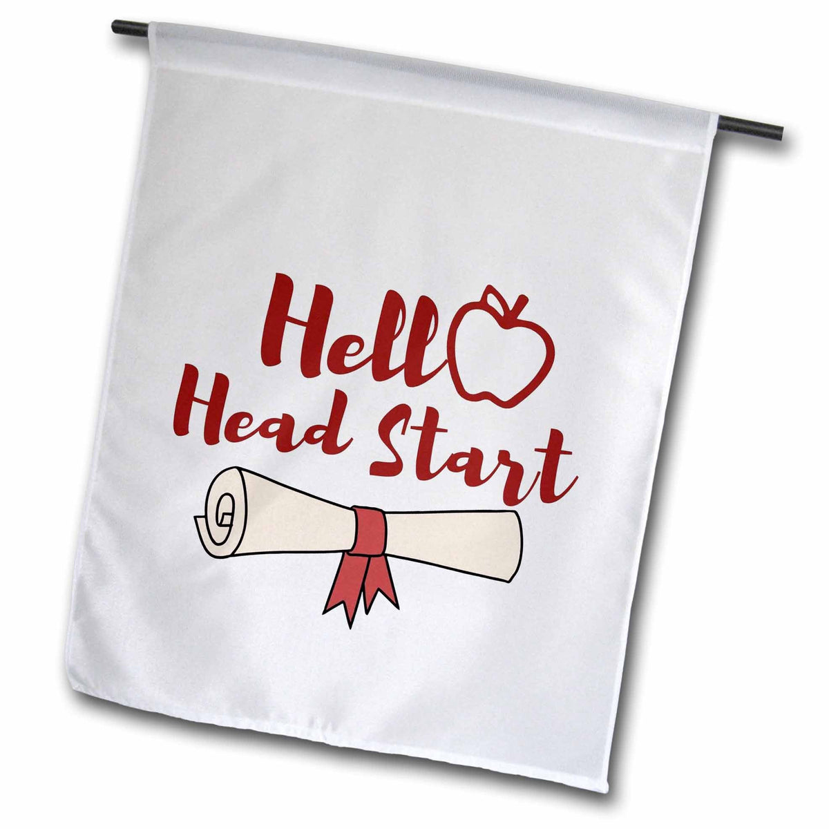 3dRose Image of Apple with Text of Hello Head Start - Flags (fl-384971)