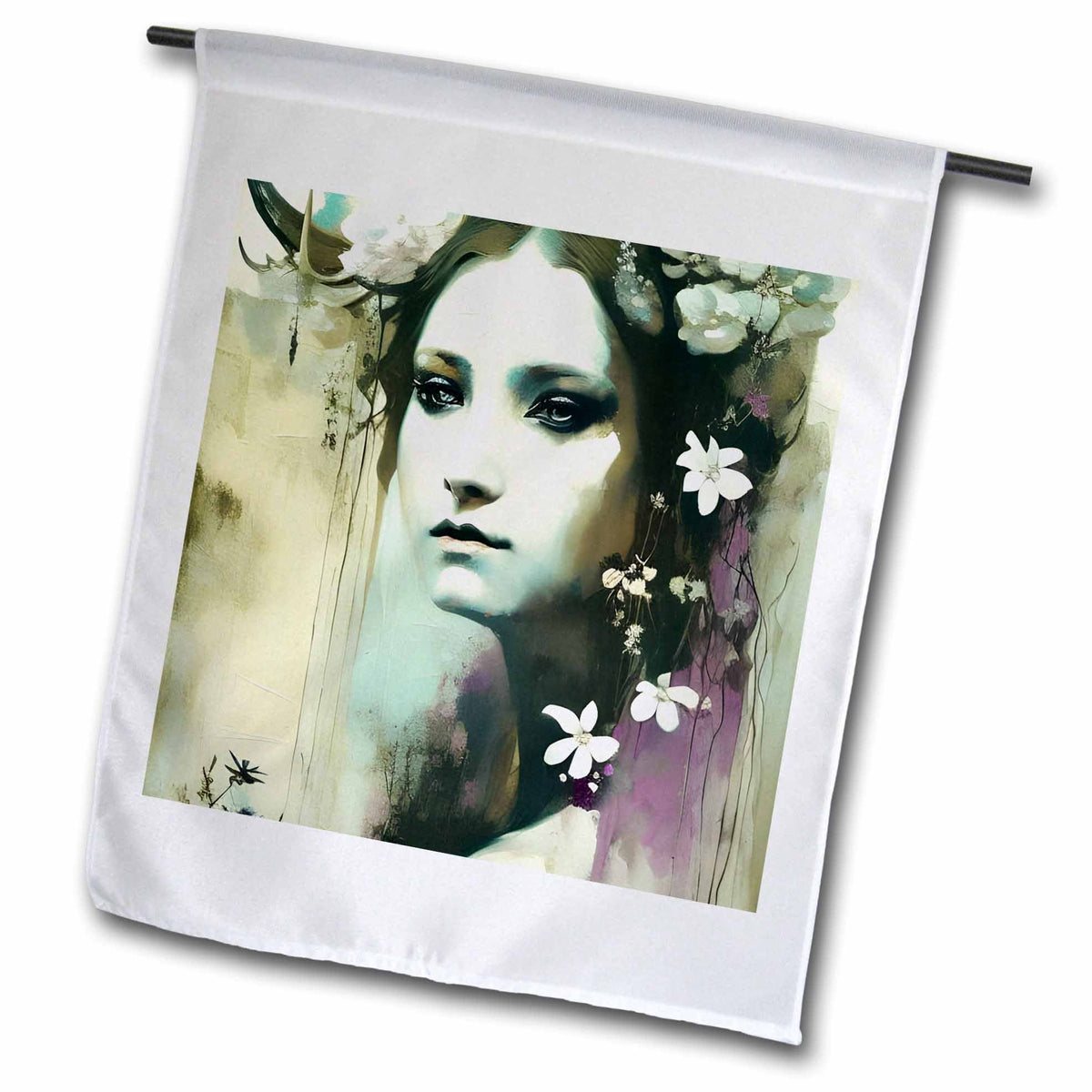 3dRose Cassie Peters AI Generated Art - A Horned Goddess - Flags (fl-385162)