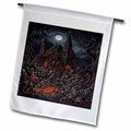 3dRose Haunted House Halloween Zombie Get Together - Flags (fl-385246)